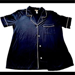 Eberjey Brand - Black shirt with white piping “pijama style” shirt - Size M